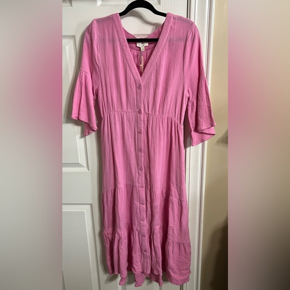 NEW Button Front MIDI Dress - Picture 1 of 2